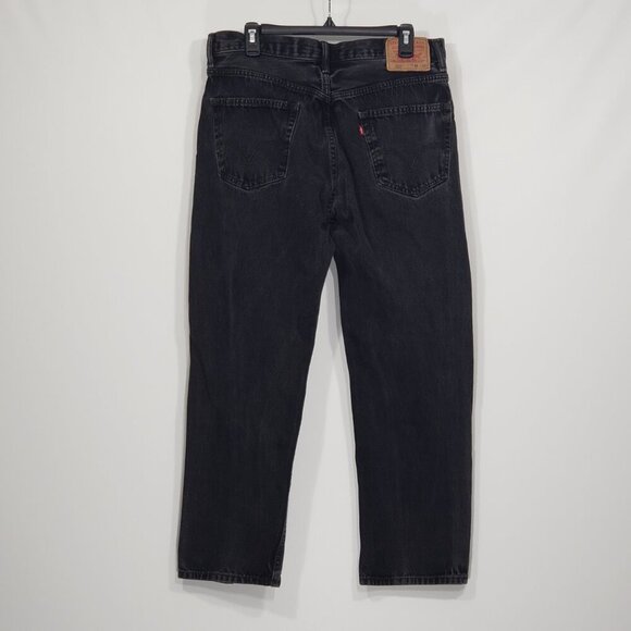 Levis 550  Relaxed Fit Black Jeans  Straight Leg   Men's Actual Size 34X28 - Picture 1 of 3